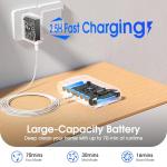 Cordless Vacuum Cleaner, 600W 50KPA 70Mins Runtime Fast Charging Vacuum Cleaner, Self-Standing LED Light Touch Screen Stick Vacuum for Home Light Weight,for Pet Hair/Carpet/Floor, White