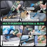 JONYJ Handheld Car Vacuum Cleaner, 16000PA Hand Held Vacuum Portable Cordless, 2 in 1 Air Duster and Vacuum Cleaner with LED Light, Multi-Nozzles, 120W High Power Mini Vacuum for Home, Pet, Office
