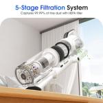 Cordless Vacuum Cleaner, 600W 50KPA 70Mins Runtime Fast Charging Vacuum Cleaner, Self-Standing LED Light Touch Screen Stick Vacuum for Home Light Weight,for Pet Hair/Carpet/Floor, White