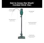 Shark Corded Stick Vacuum, Ultra-Lightweight, Swivel Steering, Powerful Deep-Cleaning, Floor-to-Ceiling Versatility, Converts to a Handheld Vacuum, Carpets & Hardfloor, Green, CS110EM