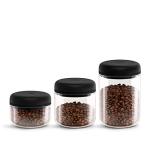 Fellow Atmos Vacuum Coffee Canister & Food Storage Container - 1.2 Liter Canister holds up to 16 oz of Coffee Beans - Airtight Food Storage Containers - Coffee Containers - 1.2 Liter - Clear Glass