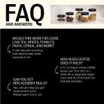 Fellow Atmos Vacuum Coffee Canister & Food Storage Container - 1.2 Liter Canister holds up to 16 oz of Coffee Beans - Airtight Food Storage Containers - Coffee Containers - 1.2 Liter - Clear Glass