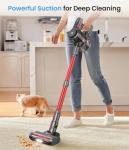 CHEBIO Cordless Vacuum Cleaner, Stick Vacuum with Powerful Suction, 45Mins Runtime Vacuum Cleaners for Home, Anti-tangle and 1.5L Dust Cup, 6 in 1 Lightweight Vacuum for Hardwood Floor Carpet Pet Hair
