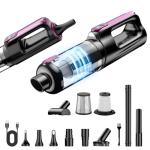 MONOZEL Cordless Handheld Vacuum Cleaner, 18000Pa 2 in 1 Car Vacuum Cleaner&Air Duster, 130W Brushless Motor with 7800mAh Battery, LED Light and Multi-Nozzles, Portable for Car, Home, Office, Pet