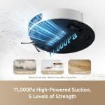 DREAME L40 Ultra Robot Vacuum Self Emptying, 11,000Pa Suction Robot Vacuum and Mop Combo with Auto Cleaning Dock, 149℉ Mop Washing, SideBrush Extendable, Solution Auto Refill, Voice Control