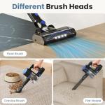 DUMOS Cordless Vacuum Cleaner, Lightweight Stick Vacuum Cleaners for Home, Powerful Suction & LED Lights Rechargeable Battery for Carpets, Pet Hair, Hardwood Floors