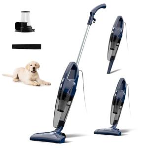 Sancorp Corded Stick Vacuum Cleaner, 3-in-1 Handheld with 180°Left-Right Steering, 14KPA Powerful Suction for Pet Hair on Hard Floors & Carpet, HEPA Filter, Lightweight, 16.4ft Cord, 0.7L Capacity