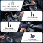 KMM Handheld Car Vacuum Cleaner, 9000Pa Vacuum Cleaner and Air Duster, 120W High Power Hand Held Vacuum with LED Light and Multi-Nozzles for Car, Home, Office, Pet