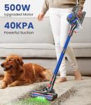 KARDV Cordless Vacuum Cleaner, 500W/40Kpa Vacuum Cleaners for Home, 60Mins Stick Vacuum with LED Display, Anti-Tangle & Wall Mount Charging, 8 in 1 Lightweight Vacuum for Hard Floors Carpet Pet Hair