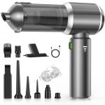 Handheld Vacuum Cleaner, 28000Pa 4 in 1 Handheld Vacuum Cordless, Brushless Motor, One-Touch Dust Removal, 3 Speeds Car Vacuum Cleaner Portable Cordless, Ideal for Office, Home, Kitchen, Car, Pet Hair