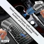 Handheld Vacuum Cleaner, 28000Pa 4 in 1 Handheld Vacuum Cordless, Brushless Motor, One-Touch Dust Removal, 3 Speeds Car Vacuum Cleaner Portable Cordless, Ideal for Office, Home, Kitchen, Car, Pet Hair