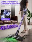 OIRFND Cordless Vacuum Cleaner, 45KPA /10-in-1 Stick Vacuum with 29-inch Hose, 45Mins Runtime Vacuum Cleaners for Home, Anti-Tangle Brush, Lightweight Rechargeable Vacuum for Hardwood Floor Carpets