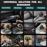 Portable Cordless Car Vacuum Cleaner,Mini Handheld Vacuum Cordless for Car,With Battery Level and Gear Display,High Power Suction of 17000PA,Large Battery Capacity and Supports Fast Charging