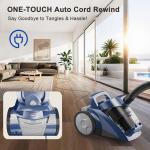 Sweepcent Canister Vacuum Cleaner 45KPa Power Bagless Canister Vacuums for Home with 5 Tools 4.5QT Dust Cup Double HEPA Filter Lightweight Multi-Surface Vacuum Cleaners for Carpet Hard Floor Pet Hair