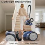 Sweepcent Canister Vacuum Cleaner 45KPa Power Bagless Canister Vacuums for Home with 5 Tools 4.5QT Dust Cup Double HEPA Filter Lightweight Multi-Surface Vacuum Cleaners for Carpet Hard Floor Pet Hair