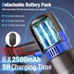 KCLASO Cordless Vacuum Cleaner, 550W 45KPA 50Min Vacuum Cleaners for Home, Self-Standing Stick Vacuum with Touch Screen, 3 Power Modes, Rechargeable Battery, Handheld Vacuum for Pet Hair Carpet Floor