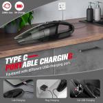 BSRCO Handheld Vacuum Cordless Rechargeable, Mini Car Vacuum Cleaner with LED, USB Charge, 1.65LBs Hand Vacuum Cordless, 25 Minutes Run Time for Car/Home/Pet Hair