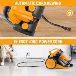 Hoteche 800W Canister Vacuum – 2.5L Powerful & Quiet Cleaner for Hard Floors, Carpets & Pet Hair