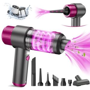 EYYA Handheld Cordless Car Vacuum Cleaner, 4-in-1 Portable Mini Car Vacuum Cleaner, 15000PA High Power & Air Duster with LED Light for Home Office