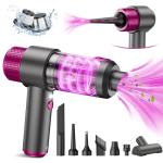 EYYA Handheld Cordless Car Vacuum Cleaner, 4-in-1 Portable Mini Car Vacuum Cleaner, 15000PA High Power & Air Duster with LED Light for Home Office