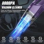 Handheld Vacuum Cordless – Car Vac Portable with 8KPA & Multi Accessories & Low Noise, Lightweight Hand Held Vacuum Cordless Rechargeable for Car/Home/Dust/Pet Hair, Mine Portable Vacuum