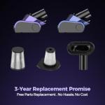 Pet Hair Handheld Vacuum Cordless: 20000PA High Power Car Vacuum with Motorized Brush and LED Light, Rechargeable Hand Held Vacuum Cleaner with Reusable Filter for Car, Home, Office & Pet, Purple