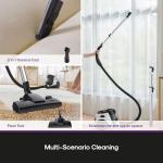 Eureka Bagless Canister Vacuum Cleaner, 1100W High Power Vacuum Cleaner for Carpets and Hard Floors HEPA Filter Extension Tube 2-in-1 Crevice Tool Floor Nozzle, NEN121WH