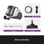 Eureka Bagless Canister Vacuum Cleaner, 1100W High Power Vacuum Cleaner for Carpets and Hard Floors HEPA Filter Extension Tube 2-in-1 Crevice Tool Floor Nozzle, NEN121WH