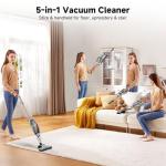 fenhua Corded Stick Vacuum Cleaner - Lightweight, Powerful Suction with 450W Motor, 3-in-1 16.4Ft Cord Vacuum Cleaners for Home, Hard Floor, Carpet, Pet Hair Black Gray