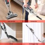 fenhua Corded Stick Vacuum Cleaner - Lightweight, Powerful Suction with 450W Motor, 3-in-1 16.4Ft Cord Vacuum Cleaners for Home, Hard Floor, Carpet, Pet Hair Black Gray