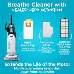 Simplicity Vacuums Allergy Bagged Vacuum Cleaners for Home, Carpet, Rugs, and Hardwood, Multi Surface Upright Vacuum Cleaner with Certified HEPA Vacuum, Pet Vacuum, S20EZM