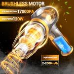 Scstartx Portable Car Vacuum Cordless Mini Handheld Vacuums Cleaner Rechargeable with LCD Display and Multi-Nozzles, High Power Hand held Cleaners for Car, Home, Office, Sofa, Pet Hair,Keyboard