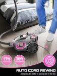 PKUYIE Canister Vacuum Cleaner, 40Kpa 1600W Cyclon Power Bagless Canister Vacuum Cleaners for Home, 3.7QT Large Dust Cup, Lightweight Vac for Hard Floors, Carpets, Pet Hair,Pink