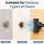 NEWBULIG Cordless Vacuum Cleaner, Lightweight Stick Vacuum for Home with Anti-Tangle and LED Lights, Powerful Rechargeable Wireless Cleaners for Hardwood Floors Carpet Pet Hair