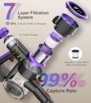 UKDMROX Cordless Stick Vacuum Cleaner: 550W 50KPA 45Mins with Powerful Suction, Self-Standing Lightweight Wireless Rechargeable Handheld Vacuum with Touch Screen for Home Pet Hair/Carpets/Floors