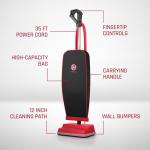 Hoover Commercial Prime Lite Upright, Vacuum Cleaner for Carpet and Hard Floor, Bagged Professional Pro Grade, CH50300, Red