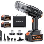 ZARIMI Car Vacuum Portable Cordless, 50000Pa High Power Rechargeable Dust Buster with 2 Batteries & Charger, 6-in-1 Handheld Vacuum Cleaners for Home, Car, Pet Hair, Keyboard, Graphite Black