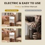 YINDUZ Automatic Vacuum Coffee Canister, 1.35L Airtight Coffee Canister for 18oz Coffee Beans, One-Button Operation & Date Tracker, Coffee & Food Storage Container, Coffee Bar Accessories, Gifts