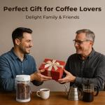 YINDUZ Automatic Vacuum Coffee Canister, 1.35L Airtight Coffee Canister for 18oz Coffee Beans, One-Button Operation & Date Tracker, Coffee & Food Storage Container, Coffee Bar Accessories, Gifts