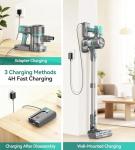 Yassol S10K Cordless Vacuum Cleaner, 55Kpa 60mins Lightweight Stick Vacuum with Powerful Suction for Home, Rechargeable, Self-Standing, Handheld Vacuum Cleaners for Hardwood Floors, Carpets, Pet Hair