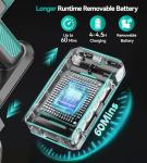 Yassol S10K Cordless Vacuum Cleaner, 55Kpa 60mins Lightweight Stick Vacuum with Powerful Suction for Home, Rechargeable, Self-Standing, Handheld Vacuum Cleaners for Hardwood Floors, Carpets, Pet Hair