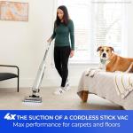 Kenmore CU7005 Litening 24V Cordless Upright Vacuum with Lift-Up & Hair Eliminator Nozzle, Brushless Motor, Up to 80 Mins of Runtime, HEPA Filter & LED Display for Carpets, Hard Floor & Pets, White