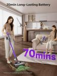 SMOTURE Cordless Vacuum Cleaner, 650W 55KPA 70Mins Vacuum Cleaners for Home, Cordless Stick Vacuum with LED Touch Screen, Anti-Tangle Wireless Vacuum, Handheld Vacuum for Pet Hair/Carpet/Floor