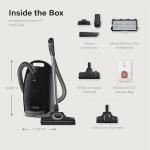 NEW Miele Guard M1 Cat & Dog Bagged Canister Vacuum for Pet Owners with Odor-Reducing Active AirClean Filter, TurboTeQ Floorhead, and AllTeQ Universal Floorhead, in Obsidian Black/Space Grey