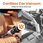 Nikocreos Portable Car Vacuum Cordless Mini Handheld Vacuums Cleaner High Power with LCD Display and Multi-Nozzles, Hand held Cleaners for Car, Home, Office, Sofa, Pet Hair,Keyboard (Black)