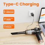 Nikocreos Portable Car Vacuum Cordless Mini Handheld Vacuums Cleaner High Power with LCD Display and Multi-Nozzles, Hand held Cleaners for Car, Home, Office, Sofa, Pet Hair,Keyboard (Black)