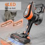 TC-JUNESUN 23Ft Corded Vacuum Cleaner, 600W Powerful Self-Standing Stick Vacuum for Home with 20Kpa Suction, 2 Speeds Lightweight Household Vacuum Cleaner for Carpet,Hardwood Floors and Pet Hair