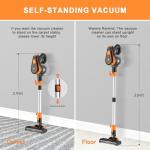 TC-JUNESUN 23Ft Corded Vacuum Cleaner, 600W Powerful Self-Standing Stick Vacuum for Home with 20Kpa Suction, 2 Speeds Lightweight Household Vacuum Cleaner for Carpet,Hardwood Floors and Pet Hair