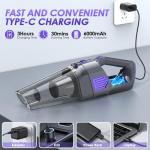 Gxzsk Handheld Vacuum Cordless, 15000PA Strong Suction Hand Held Car Vacuum Cleaner Rechargeable, Portable Hand Vacuum with Multi-Nozzles & Washable Filter for Home Office, Car, Pets