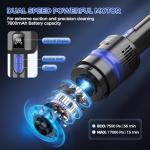 Filigo Handheld Vacuum Cordless Rechargeable 2-Speed Modes| 3-in-1 Portable Cordless Vacuum Cleaner with Charging Dock, for Car Home Office and Pet Hair（Blue）